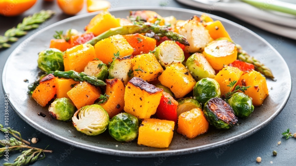 Roasted Butternut Squash and Brussels Sprouts Roasted Butternut Squash and Brussels Sprouts