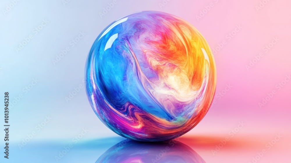 Abstract Sphere with Swirling Colors Abstract Sphere with Swirling Colors