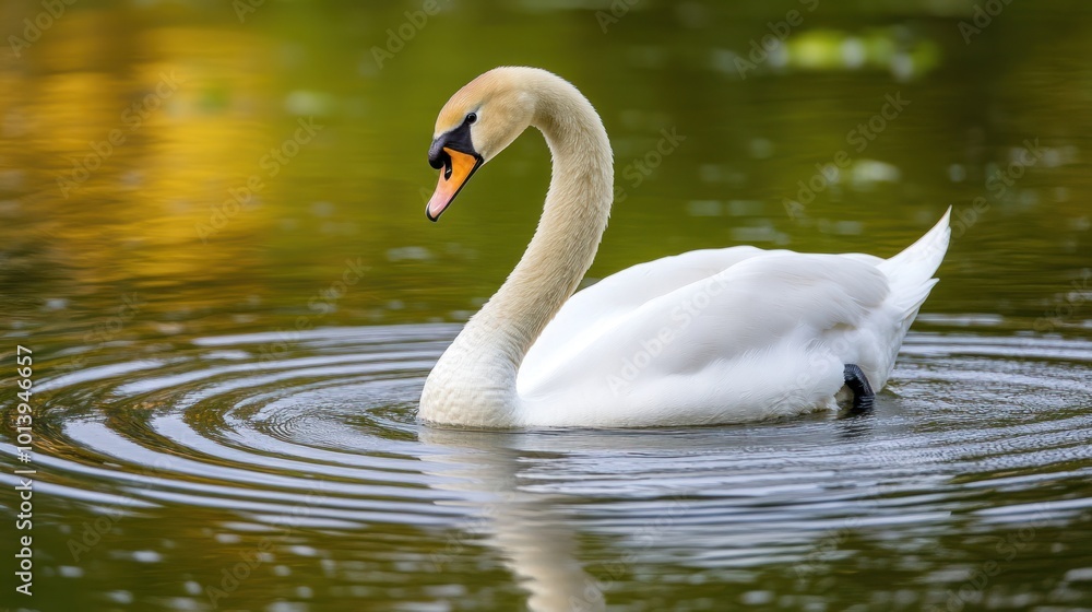 Graceful Swan on a Calm Lake Graceful Swan on a Calm Lake