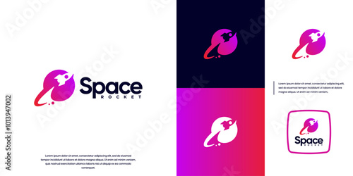speed technology logo , space explorer , intelligence , design vector illustration.