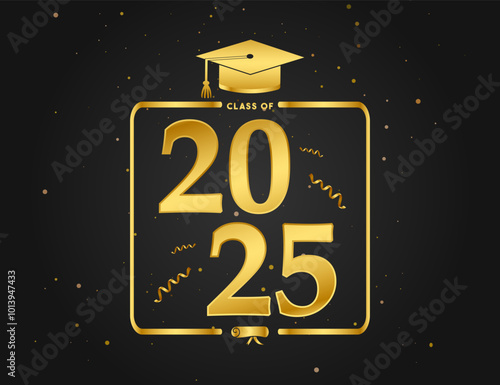 Class of 2025 Congratulations Graduates typography design vector.