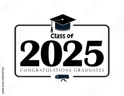 Class of 2025 Congratulations Graduates typography design vector.