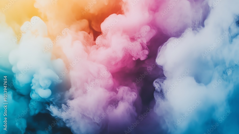 Colorful smoke clouds against a vibrant backdrop, ideal for creative backgrounds. Colorful smoke clouds against a vibrant backdrop, ideal for creative backgrounds.