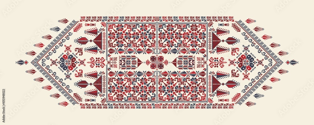 Tatreez, decorative Palestinian embroidery symbol