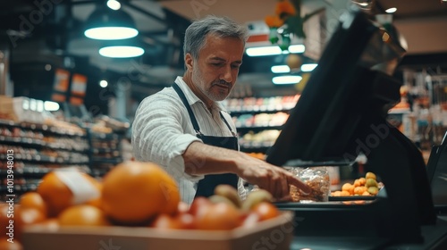 Cashier at a Grocery Store