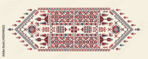 Obraz na płótnie Tatreez, decorative Palestinian embroidery symbol w salonie