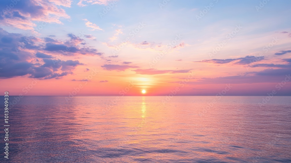 Serene Sunset Over Calm Ocean Waters Serene Sunset Over Calm Ocean Waters
