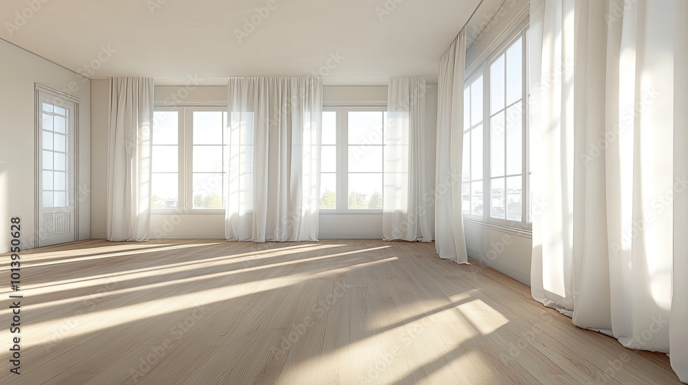 Bright and Airy Interior Space with Large Windows Bright and Airy Interior Space with Large Windows
