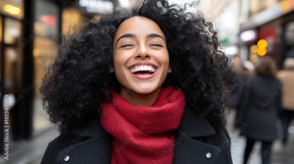 Smiling Woman in City Smiling Woman in City