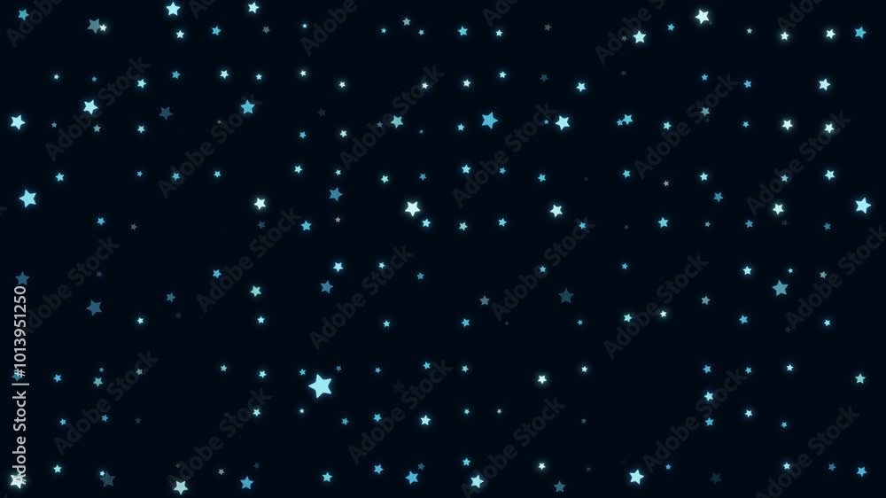 Animated background with glowing stars in shades of blue. Perfect loop. Christmas, New Year, bedtime concepts. Animated background with glowing stars in shades of blue. Perfect loop. Christmas, New Year, bedtime concepts.