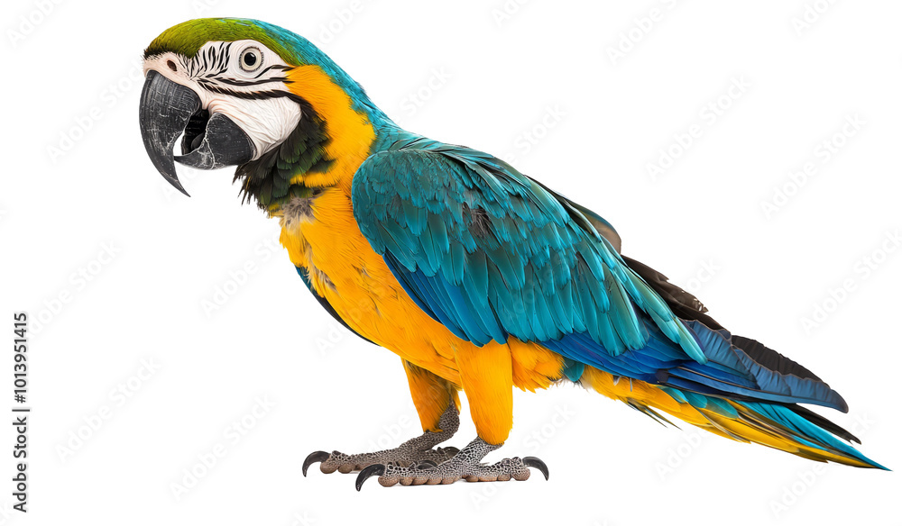 Vibrant macaw parrot on transparent background Vibrant macaw parrot on transparent background