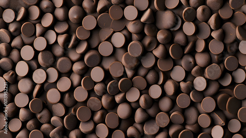 Chocolate Chips Background Overhead Shot