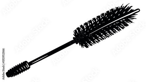 Black mascara brush trace strokes set on white