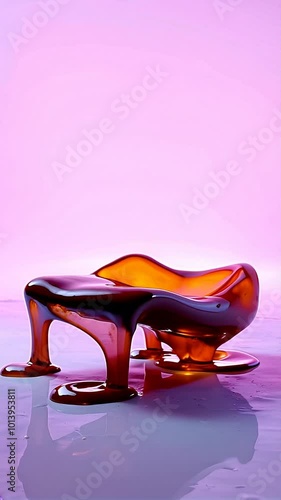 Chaise fondante dans un paysage onirique photo