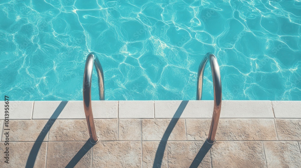 Fototapeta premium Swimming Pool with Chrome Handrails