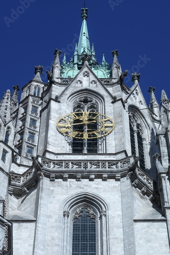 Clock tower of the neo-Gothic Pauluskirche, Munich, Upper Bavaria, Germany, Europe photo