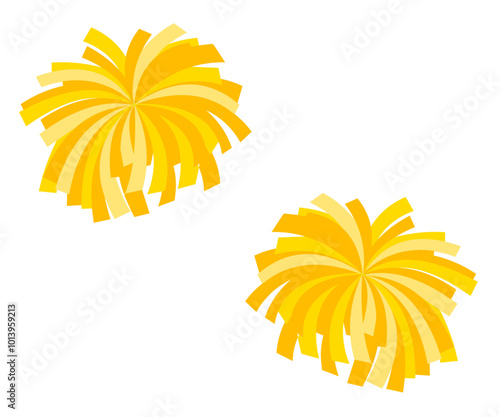 Set of multicolored pom-poms vector.

