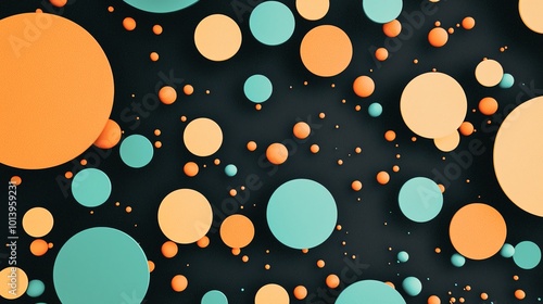 Vibrant abstract design featuring colorful circles on a dark background, perfect for creative projects and modern decor.