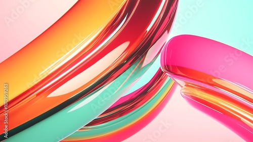 Vibrant abstract design featuring colorful curves and smooth lines in a dynamic arrangement, perfect for modern visuals.
