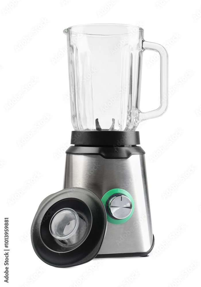Modern blender and lid isolated on white. Kitchen appliance Modern blender and lid isolated on white. Kitchen appliance