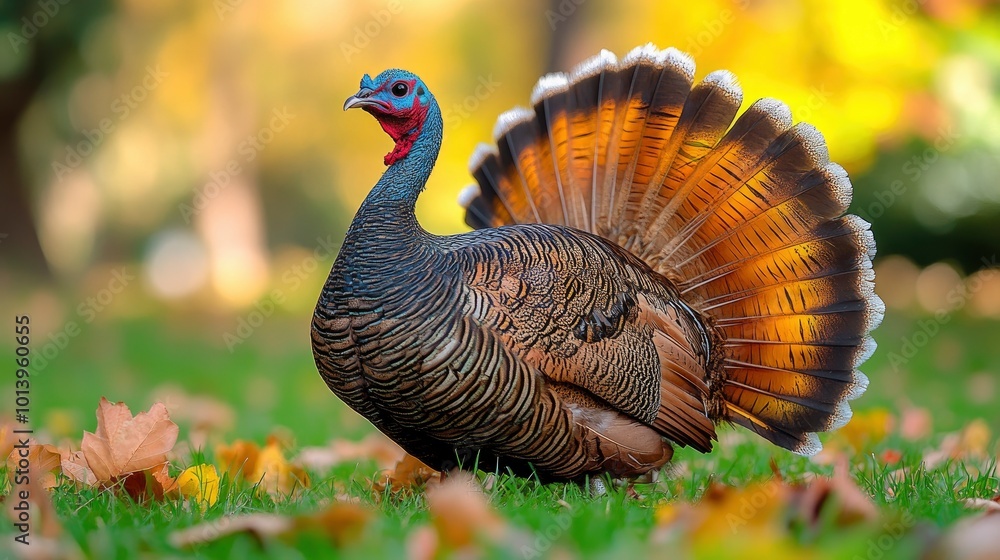 Fototapeta premium Wild Turkey in Autumn Foliage