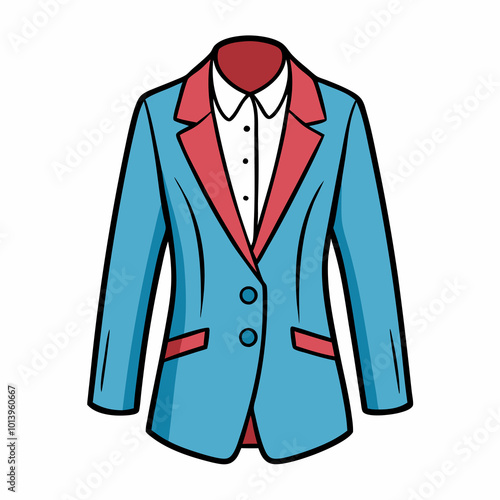 A image of blazer silhouette vector icon illustration on white background.