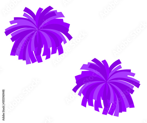 Set of multicolored pom-poms vector.
