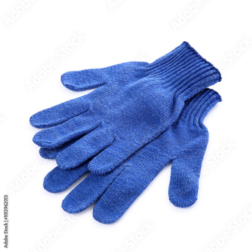 Protective gloves isolated on white. Safety equipment