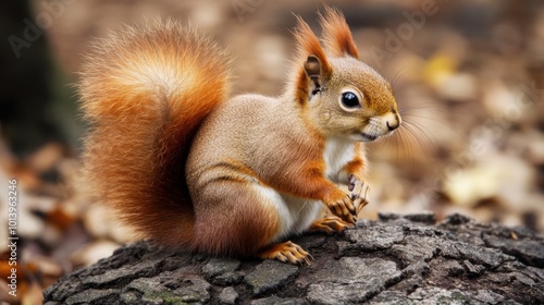 Charming Red Squirrel in Natural Setting