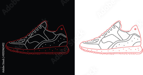 Sport Sneaker Causal Rhinestone Shoes Design.