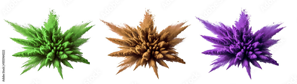 A photo of a dramatic explosion or dispersion of a powdery substance against a transparent background. A photo of a dramatic explosion or dispersion of a powdery substance against a transparent background.