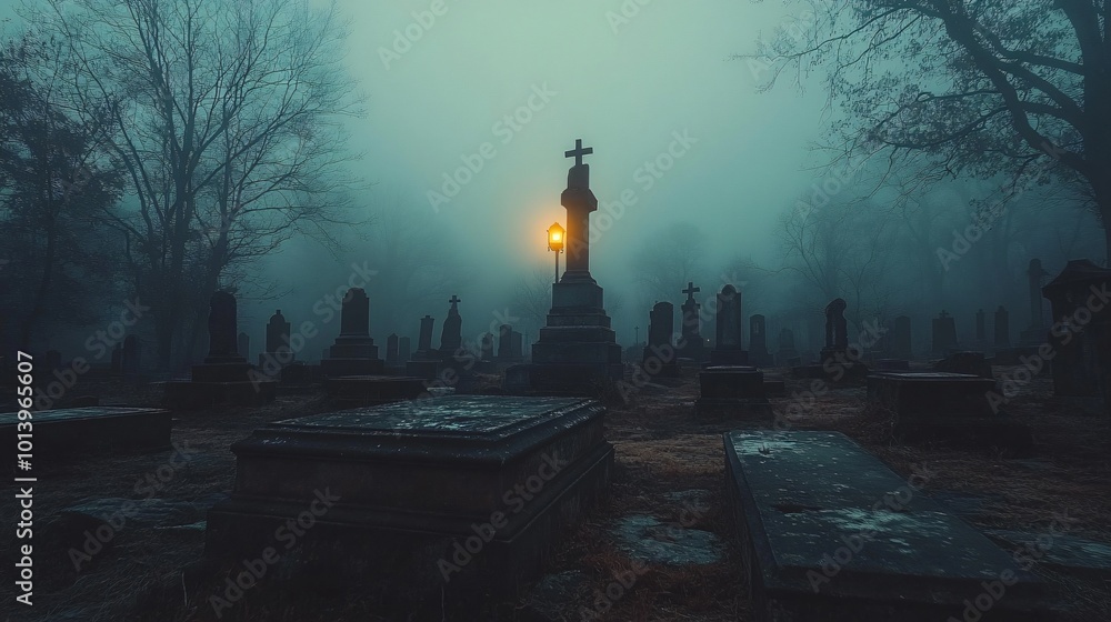 graveyard in a fog graveyard in a fog