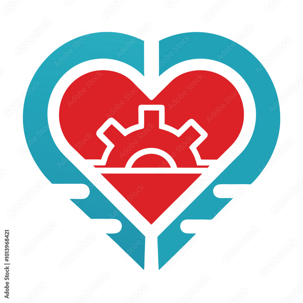 Obraz premium love engineering logo icon