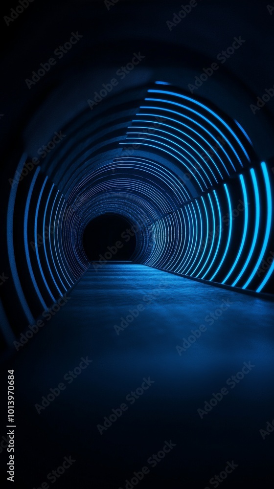 Glowing Futuristic Digital Tunnel with Motion Effects Glowing Futuristic Digital Tunnel with Motion Effects