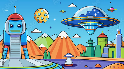 ScienceFictionDay  vector illustration generate ai