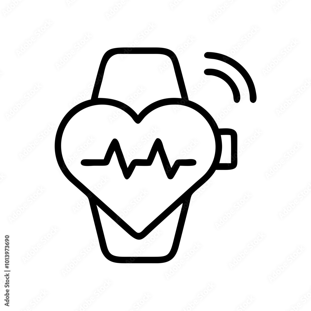 Heart-shaped smartwatch with cardiogram, health monitoring, wearable technology for fitness and heart rate tracking Heart-shaped smartwatch with cardiogram, health monitoring, wearable technology for fitness and heart rate tracking