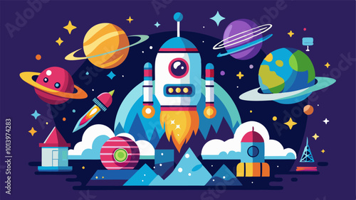 ScienceFictionDay  vector illustration generate ai