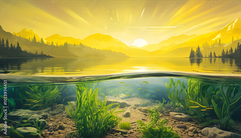 Obraz premium Colorful Lake Landscape