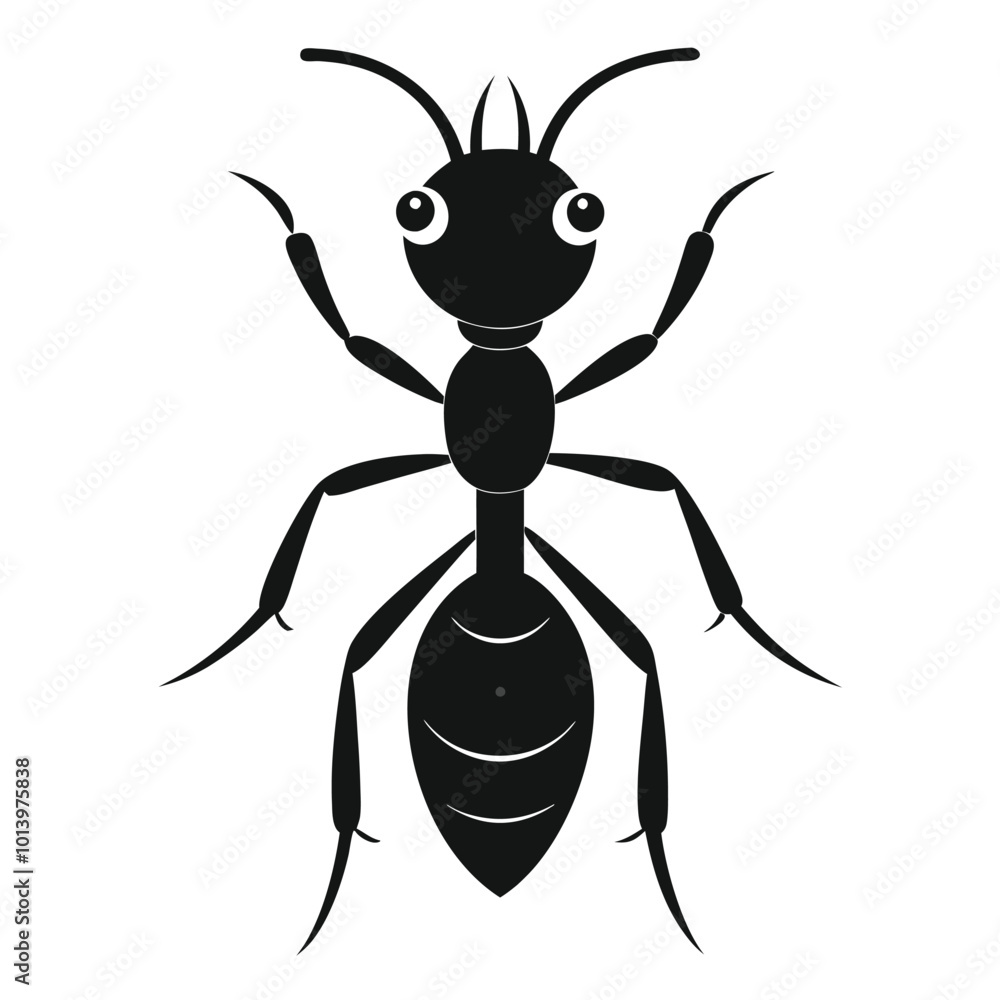 Black ant cartoon vector illustration on white background.
Black ant cartoon vector illustration on white background.