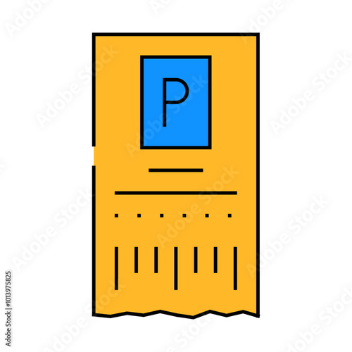 ticket parking line icon vector. ticket parking sign. isolated symbol illustration