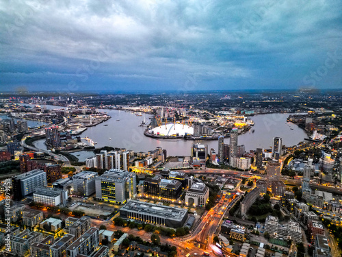 River Thames near Peninsula Square London Uk