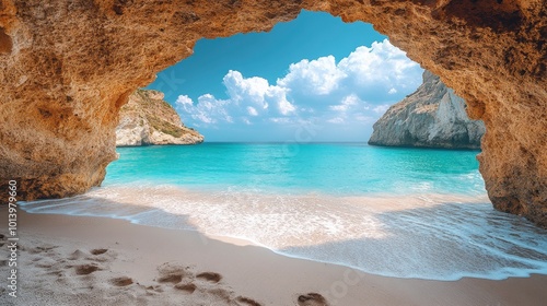 Hidden Beach Paradise Through a Cave