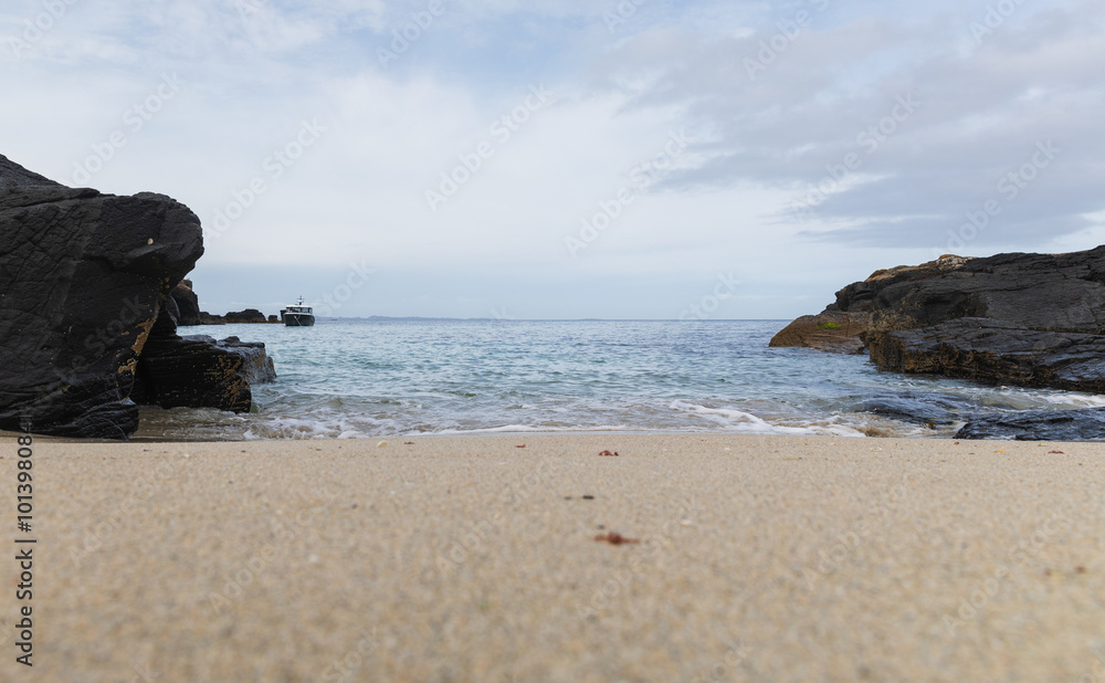 white sand beach with crystal clear and clean sea water in Scotland white sand beach with crystal clear and clean sea water in Scotland