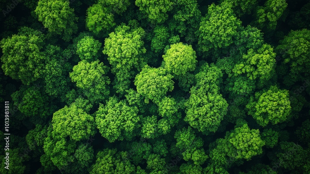 Fototapeta premium Aerial View of Lush Green Forest Canopy