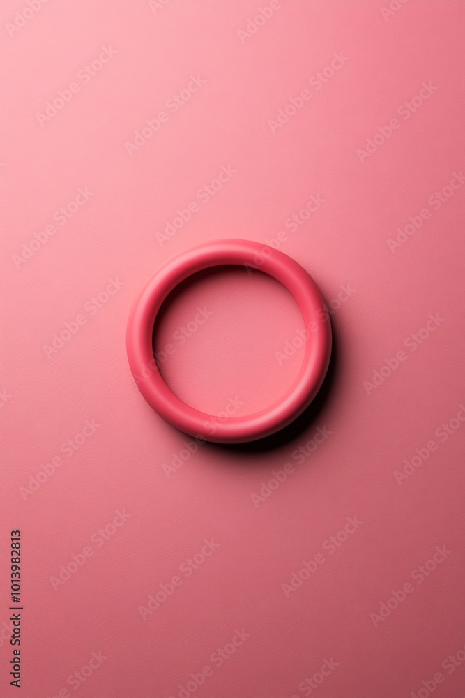 Minimalist pink circular object on a soft background
