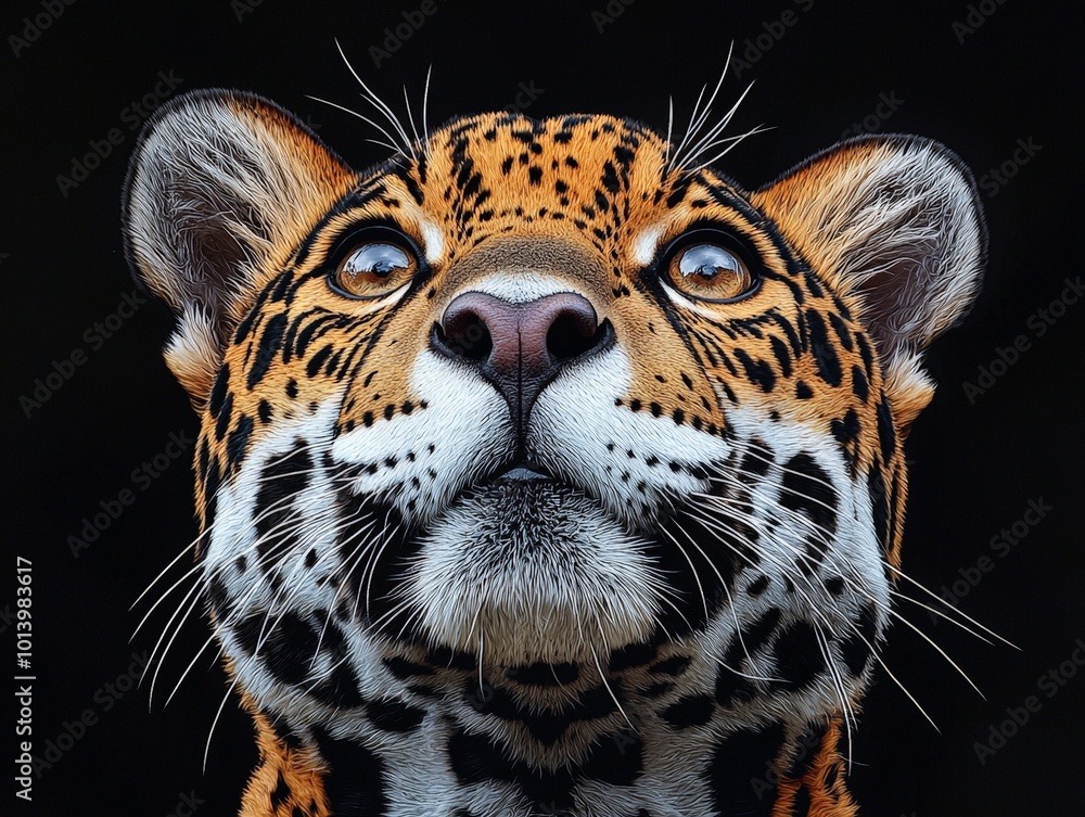 Young Jaguar Portrait: Highly Detailed and Ultra-Realistic Young Jaguar Portrait: Highly Detailed and Ultra-Realistic