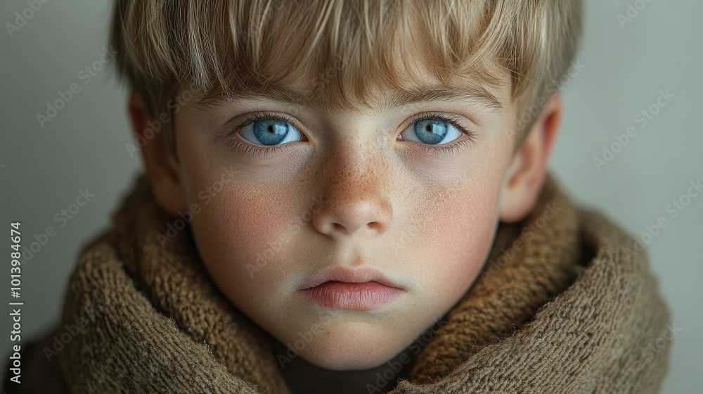 Portrait of a Young Boy with Blue Eyes Portrait of a Young Boy with Blue Eyes