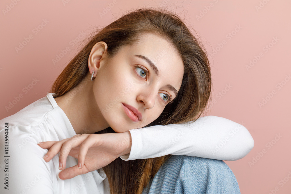 Beautiful young girl with jewelry. Studio portrait Beautiful young girl with jewelry. Studio portrait