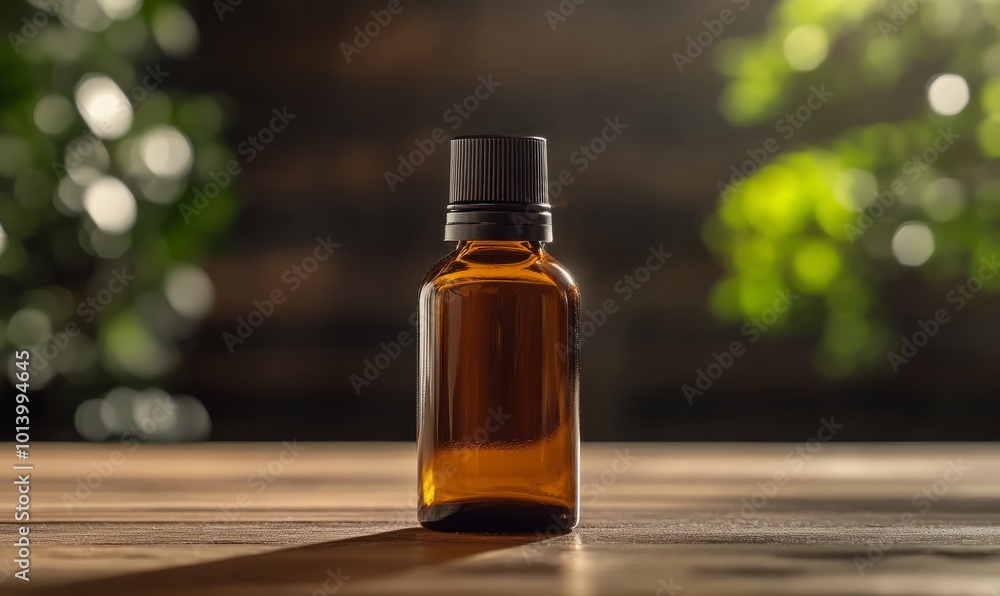 Bottle of amber glass with hyaluronic acid or face serum Bottle of amber glass with hyaluronic acid or face serum