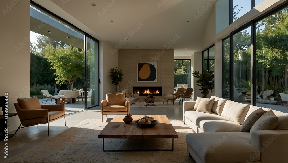 A beautifully designed living room with natural light pouring in. A beautifully designed living room with natural light pouring in.
